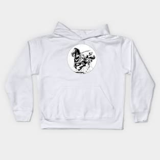 cowboy falling from horse Kids Hoodie